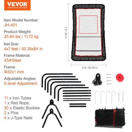 Sporto treniruočių sienelė VEVOR JH-401, 1219,2 x 2133,6 mm