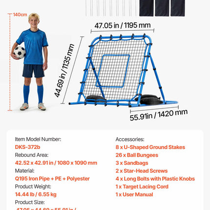Futbolo atšvaitas VEVOR DKS-372b, 1080 x 1090 mm