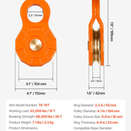 Skriemulys gervei VEVOR TK-15T, 30 t