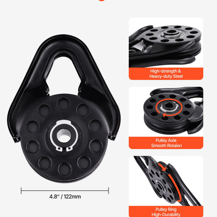 Gervės skriemulys VEVOR TK-13.5T, 14,5 t