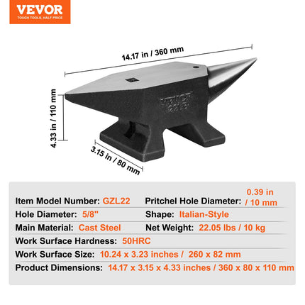 Priekalas VEVOR GZL22, 10 kg