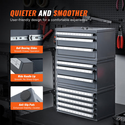 Grąžtų dėklas-organizatorius VEVOR ET5-D, 5 stalčių