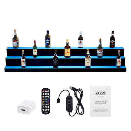 LED apšviečiama gėrimų butelių lentyna VEVOR ok-3-60, 152,4 cm
