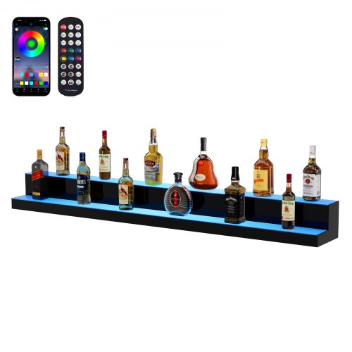 LED apšviesta gėrimų butelių lentyna VEVOR ok-2-60, 152 cm ilgio