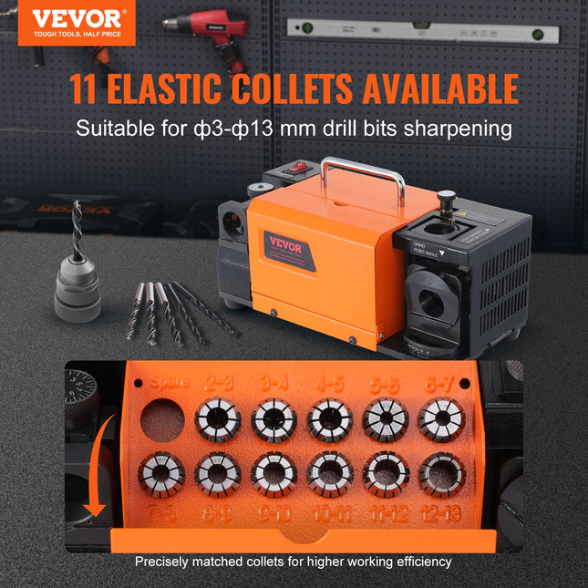 Grąžtų galandimo staklės VEVOR MR-13B, 3–13 mm