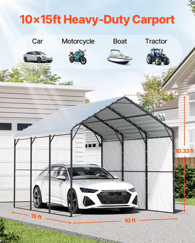 Metalinė automobilio stoginė VEVOR KD-TPQC-005-10x15ft, 3 x 4,5 m