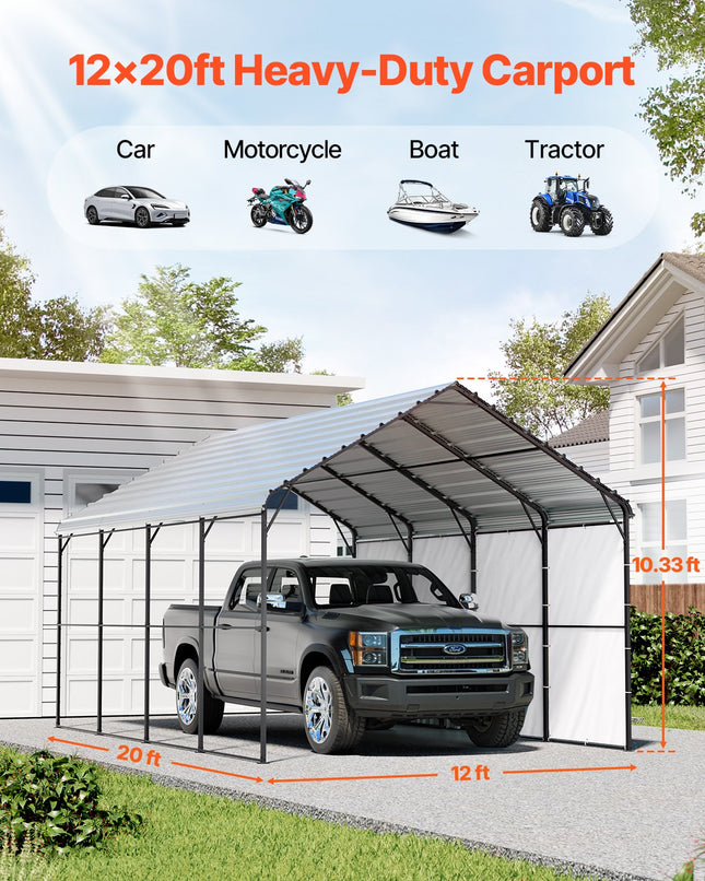 Metalinė stoginė automobiliui VEVOR KD-TPQC-006-12x20ft, 3,6 x 6 m