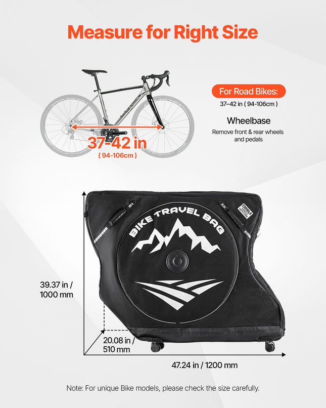 Dviračio transportavimo krepšys VEVOR SS1359, 94-106 cm ratų bazei