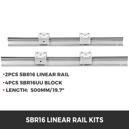 Linijiniai kreipiantieji VEVOR SBR16, 500 mm ilgis