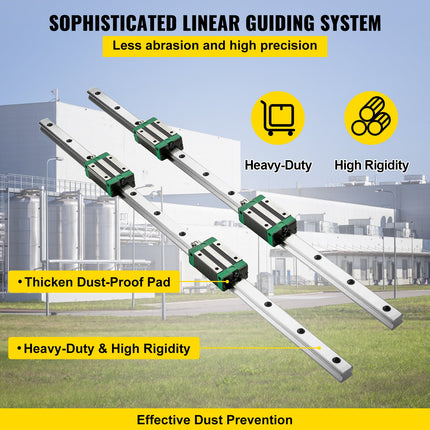 Linijinių kreipiančiųjų rinkinys VEVOR HGR20-1700, 1700 mm