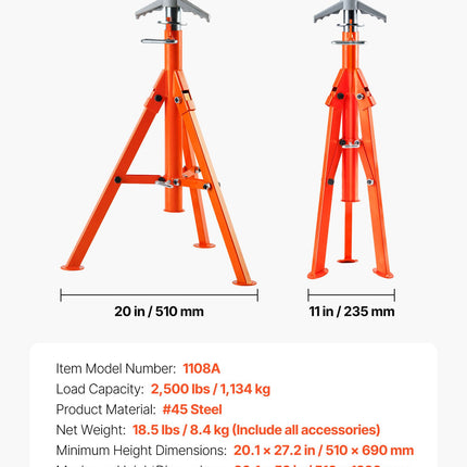 Vamzdžių stovas VEVOR 1108A, 1134 kg keliamoji galia