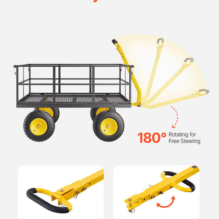 Sodo vežimėlis VEVOR V1400, 635 kg keliamoji galia