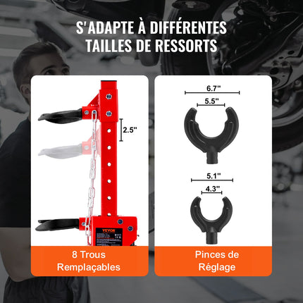 Hidraulinis amortizatorių spyruoklių suspaudėjas VEVOR YS-02, 1 tona