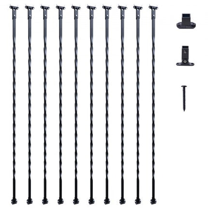 Metaliniai laiptų turėklų strypai VEVOR ZX-LX44in-10, 112 cm ilgio, 10 vnt.