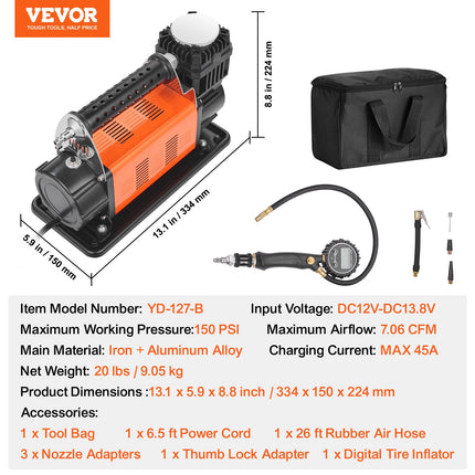 Oro kompresorius VEVOR YD-127-B, 150 PSI