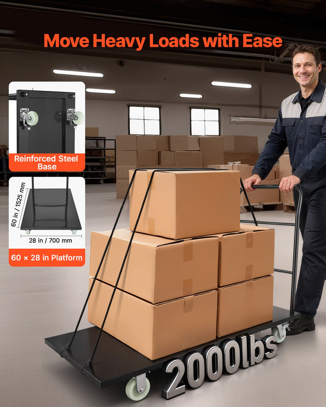 Platforminis vežimėlis VEVOR PH7003, 907 kg keliamoji galia