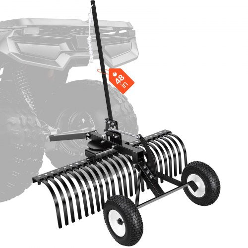 Vilkimas kraštovaizdžio grėblys VEVOR LR3S, 122 cm
