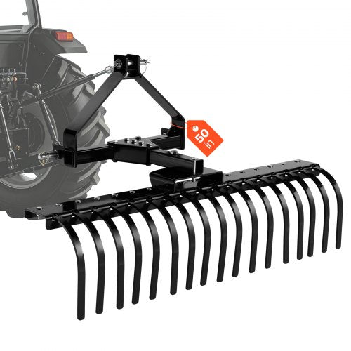 Kraštovaizdžio grėblys VEVOR LR4S, 127 cm