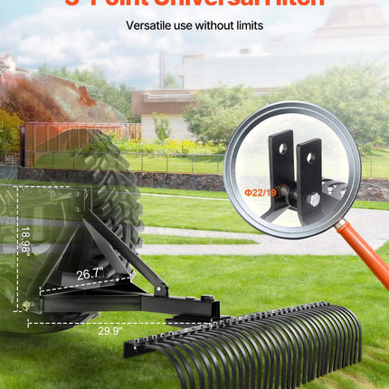 Vejos skarifikatorius-grėblys VEVOR LR5S, 1525 mm plotis