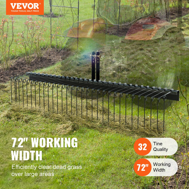 Velkamas landšafto grėblys VEVOR PRAKE72, 183 cm plotis
