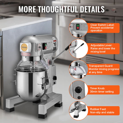 Profesionalus maisto mikseris VEVOR B20B, 18,7 l