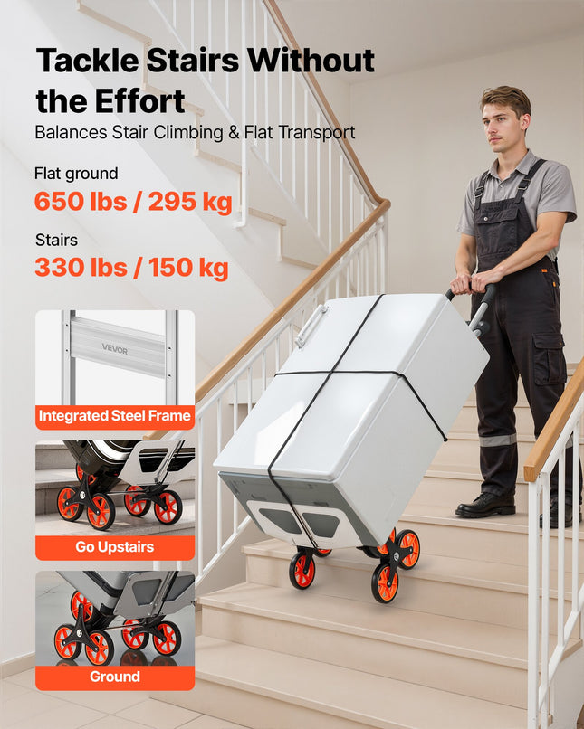 Laiptų vežimėlis VEVOR 2125B, 150 kg keliamoji galia