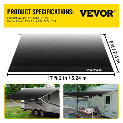 Namelio ant ratų markizės audinys VEVOR VV-ZYSZSTS-18, 5,24 x 2,4 m