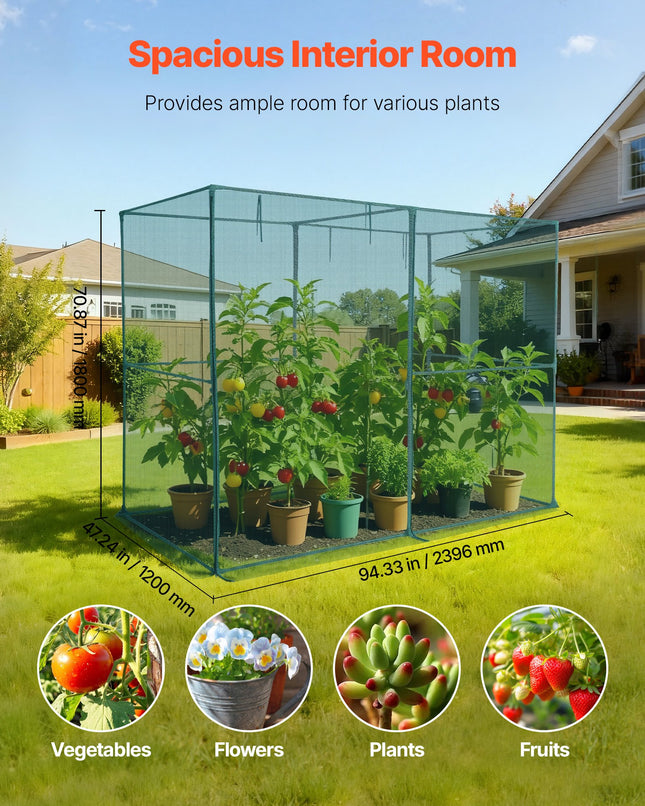Augalų apsaugos narvas VEVOR YJ-FHL003, 2,39 x 1,2 x 1,8 m