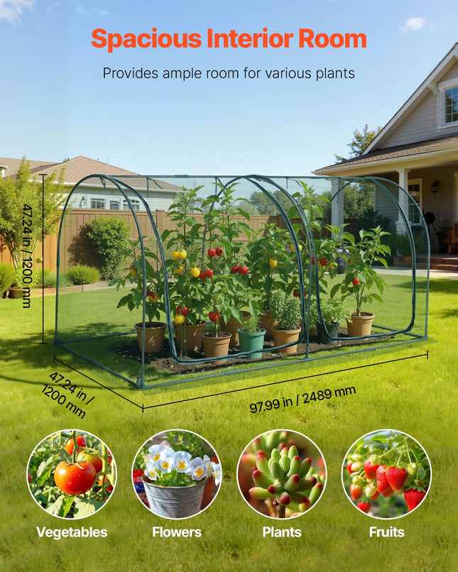 Augalų apsaugos narvas VEVOR YJ-FHL005, 2,48 x 1,2 x 1,2 m