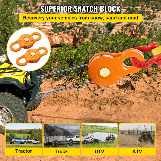 Gervės skriemulys VEVOR Snatch Block 11T, 11 t keliamoji galia, 2 vnt.