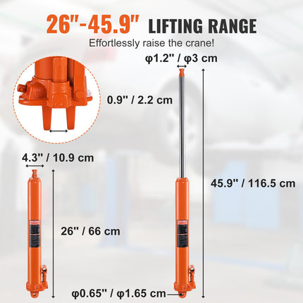 Hidraulinis kėliklis VEVOR QJD-CB080A-00, 8 tonos
